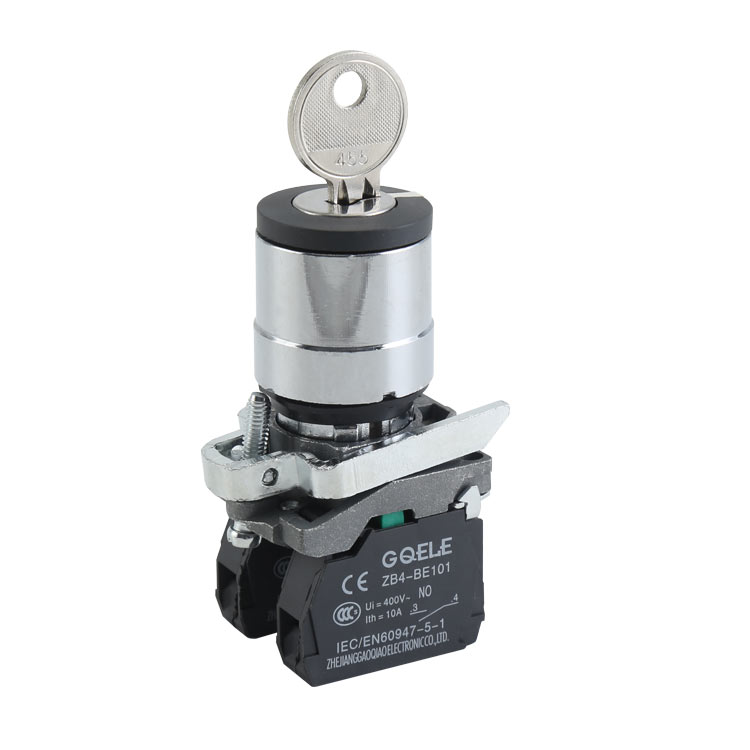 GXB4-BG35 1NO+1NC High Quality 3-Position Maintained & Key-operated Key Selector Push Button Switch With Round Head And Without Illumination