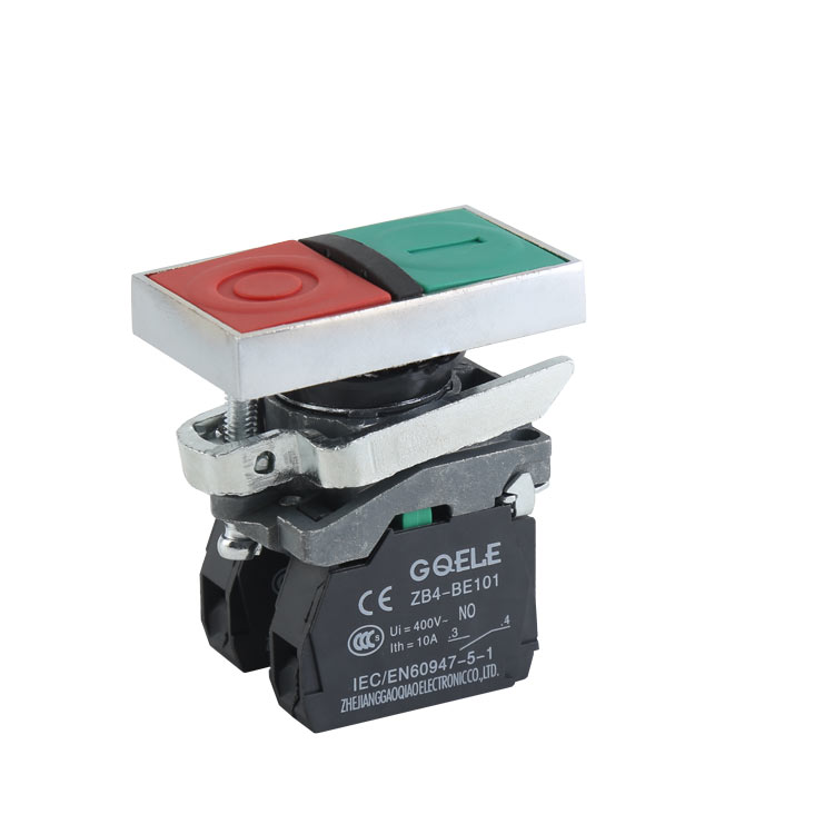 GXB4-BA9134 Flush green Extended red Double push button switch